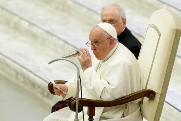 Pope Francis meets with bishops and delegates of the Synodal Path, at the Vatican