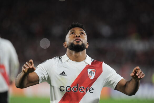 River Plate forward Miguel Ángel Borja. Credit: Télam