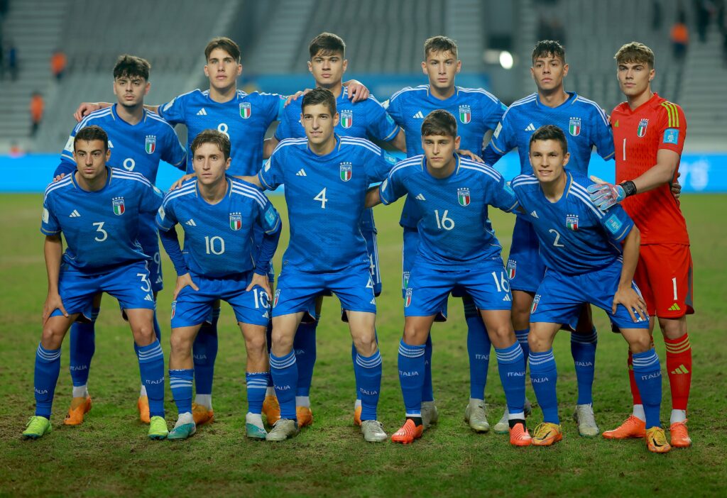 Italy's U-20 Men's National Football team. Credit: Twitter account @azzurri_en