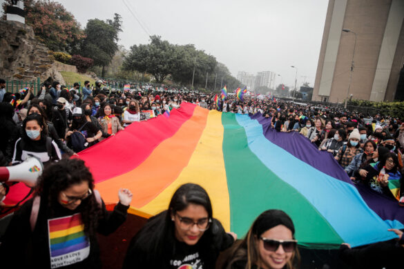 Participants attend the LGBTQ+ Pride Parade. REUTERS/Sebastian Castaneda/File Photo