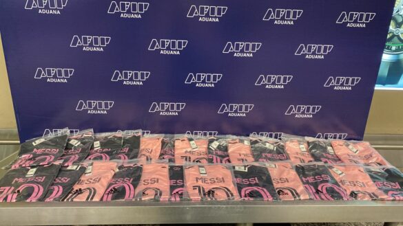 Counterfeit Inter Miami jerseys impounded by Argentine customs. Source: Argentine customs