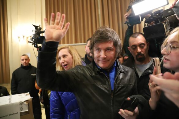 Javier Milei during August 2023 presidential primaries. Photo: Ambito