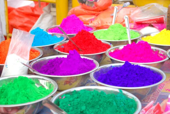 Dyes and pigments in Pune, Maharashtra, India. Image: Hasrshad Khandare via Unsplash