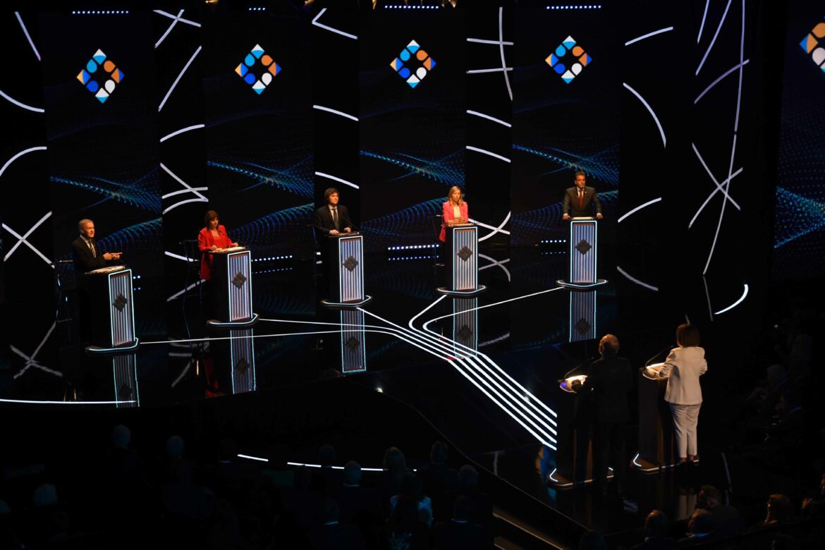 Argentina elections 2023: the candidates at the second debate, October 8 2023. Source: Télam