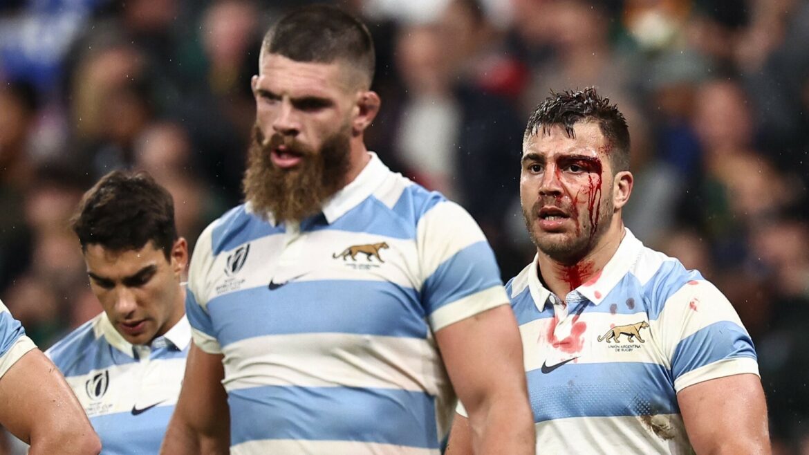 The Pumas play the All Blacks in the semis of the Rugby World Cup, October 20, 2023. Image: Télam