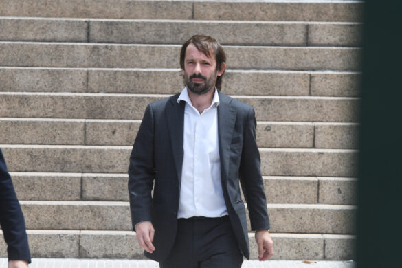 LLA's legal representative Santiago Viola after testifying on Friday. Image: Télam
