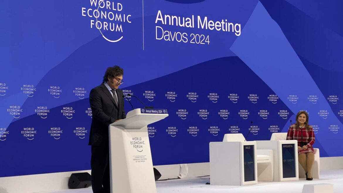 Javier Milei's special address to the World Economic Forum at Davos, January 2024. Image: President's Press Office