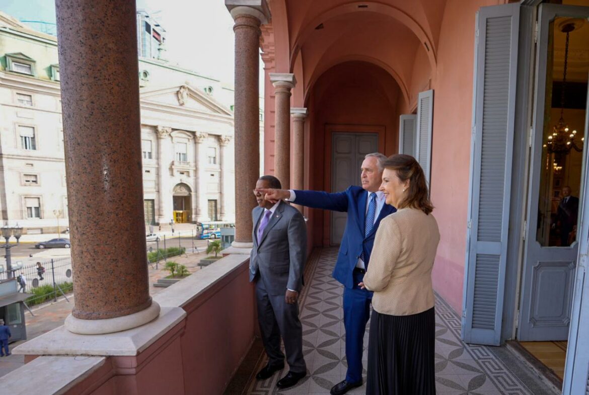 United States Assistant Secretary of State for Western Hemisphere Affairs Brian A. Nichols meets with Argentina's Foreign Minister Diana Mondino. Source: Provided by US Embassy in Argentina