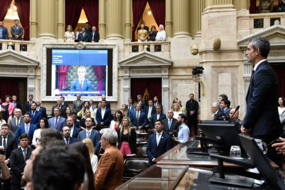 Argentina's Congress debates President Javier Milei's reform package, which proposes broad economic deregulation and massive privatization of public companies. Source: Congress press office