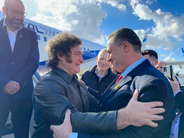 Argentina's President Javier Milei arrives in Israel on Tuesday February 6. Source: Presidential press office