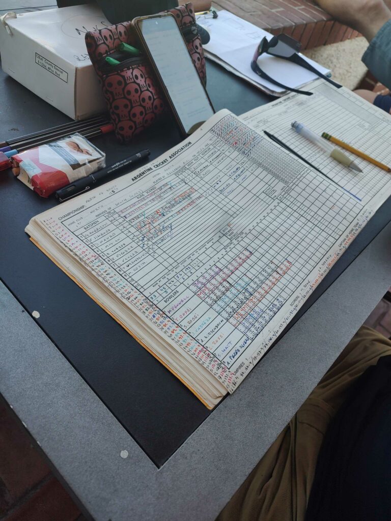 The ledger used to keep scores. Credit: Fernando Romero Núñez