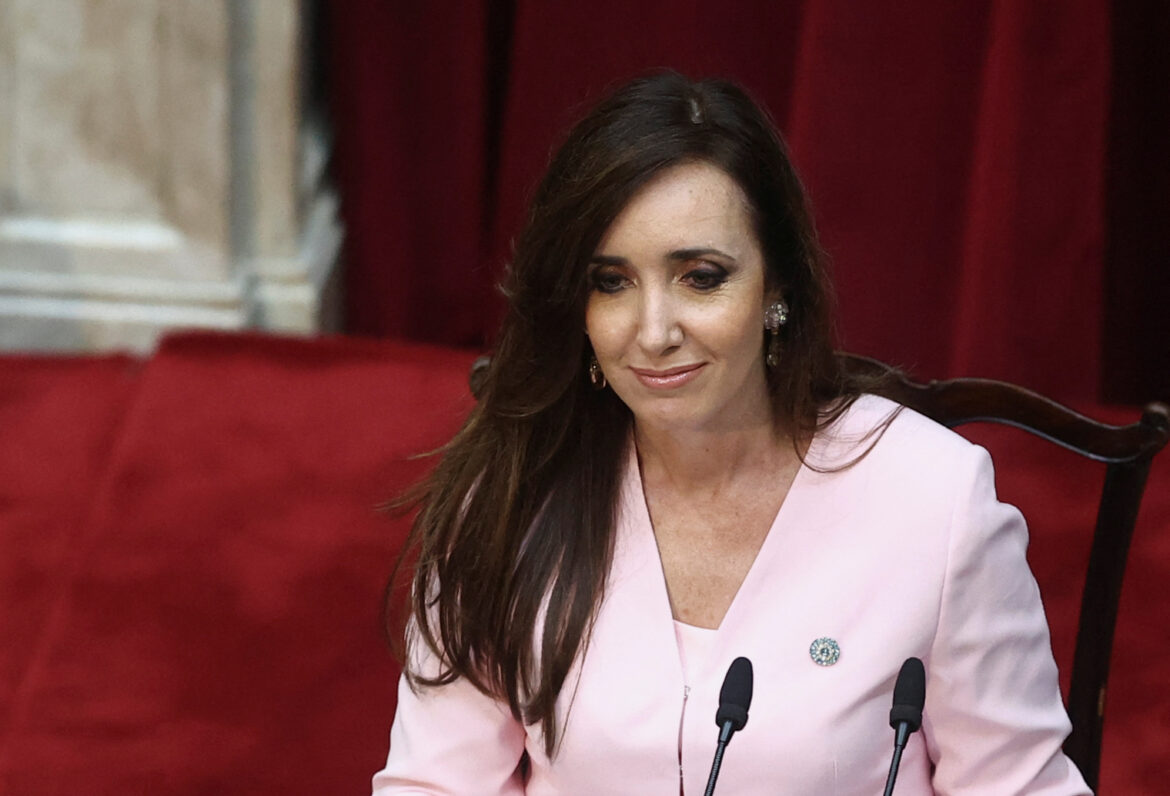 Argentina's Vice President Victoria Villarruel attends the opening session of the 142nd legislative term, at the National Congress, in Buenos Aires, Argentina, March 1, 2024. REUTERS/Agustin Marcarian