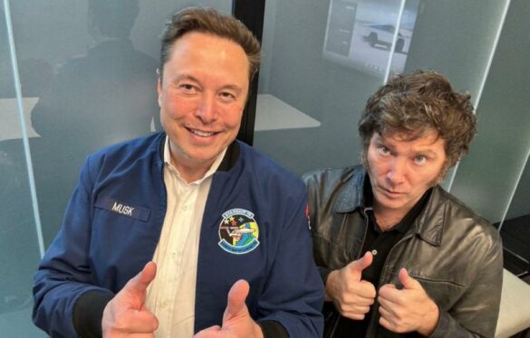 Argentina's Javier Milei and Elon Musk meet at Tesla factory in Texas. Source: Argentine government