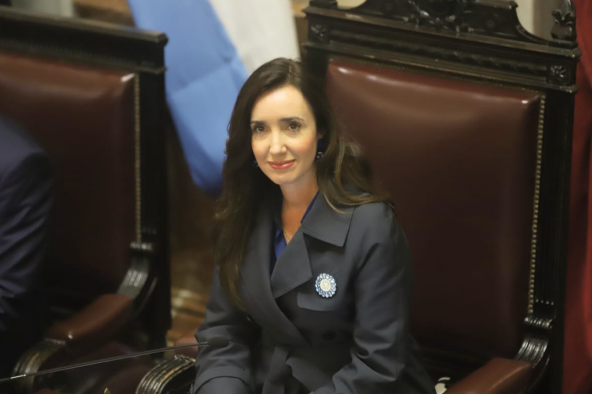 Vice President Victoria Villarruel as Argentina's senate debates the Ley Bases, June 2024. Source: Ignachio Petunchi, Ambito