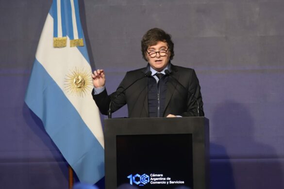 Milei gave a speech at the closing event of the Council of the Americas.Credit: Ignacio Petunchi