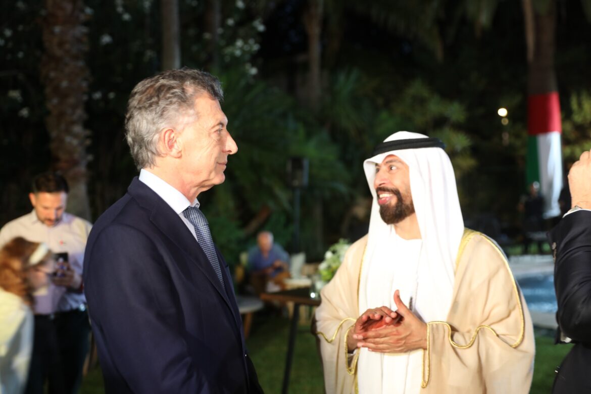 UAE Ambassador Saeed Alqemzi and former Argentine President Mauricio Macri.