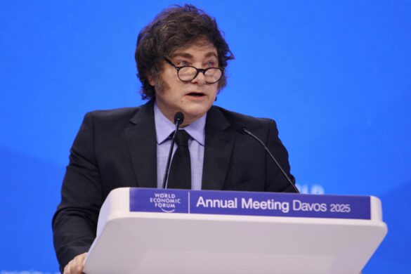 Milei addresses Davos 2025. Photo: presidential press office