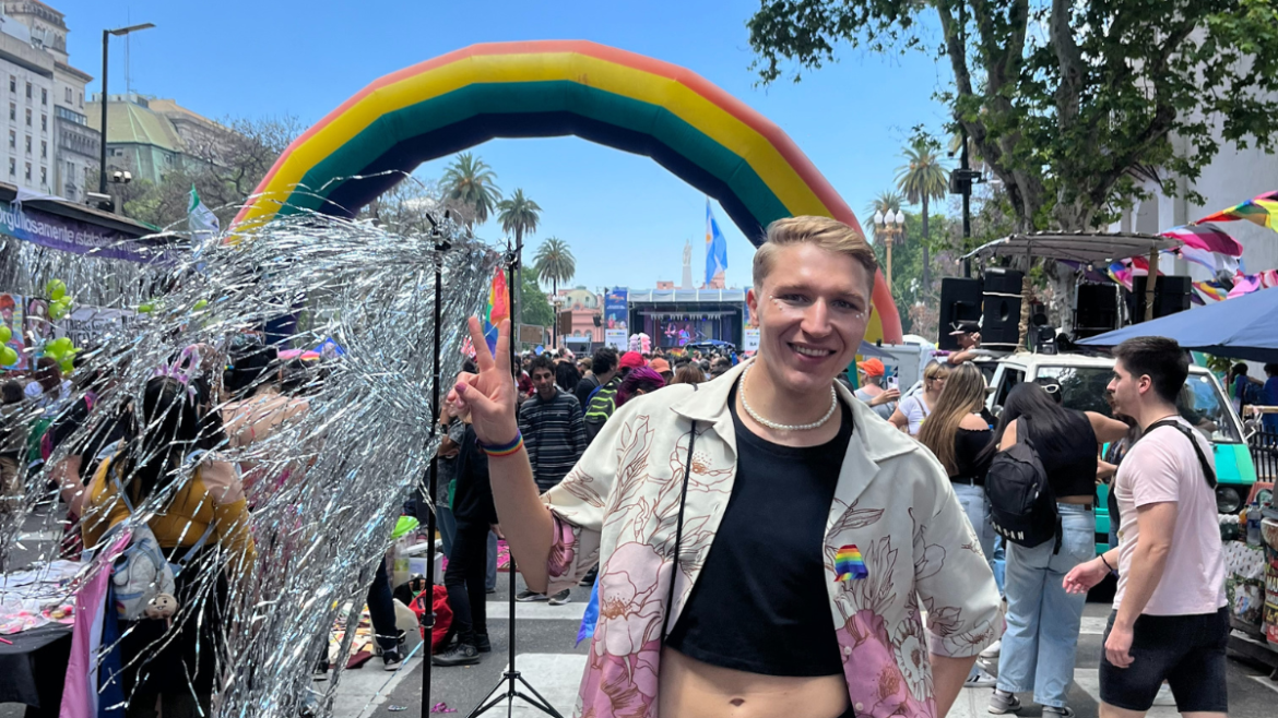 Sergei at his first Pride in Buenos Aires. Photo: courtesy of Sergei Vakhrushev