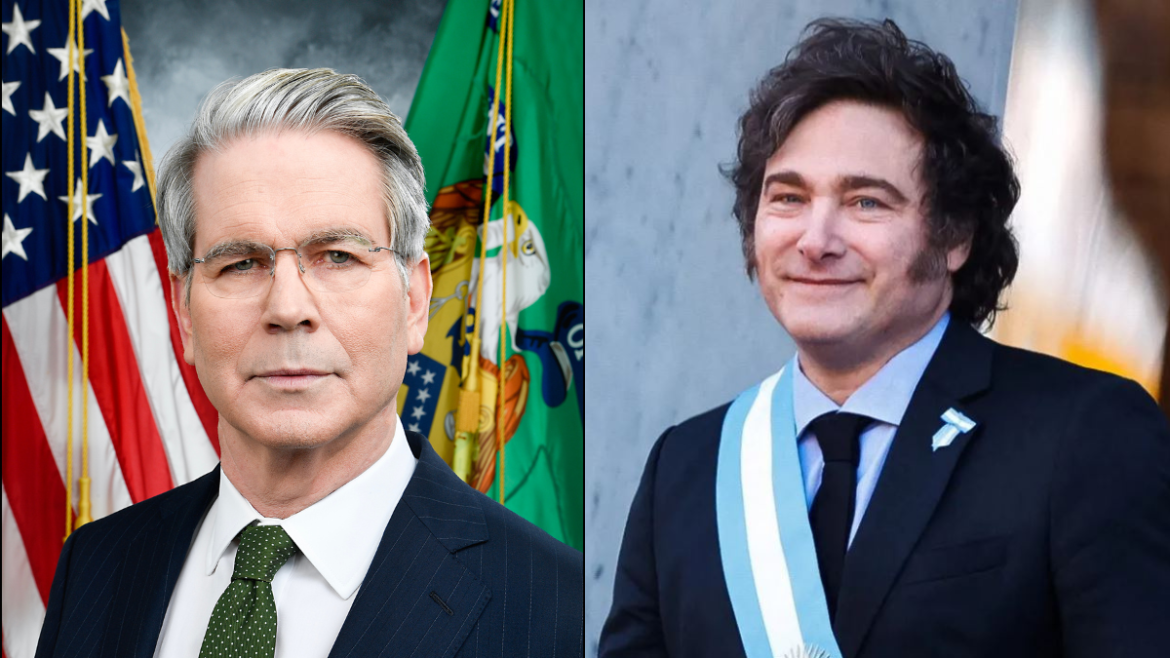 US Treasury Secretary Scott Bessent and Argentine President Javier Milei. Photos: U.S. Government and Casa Rosada