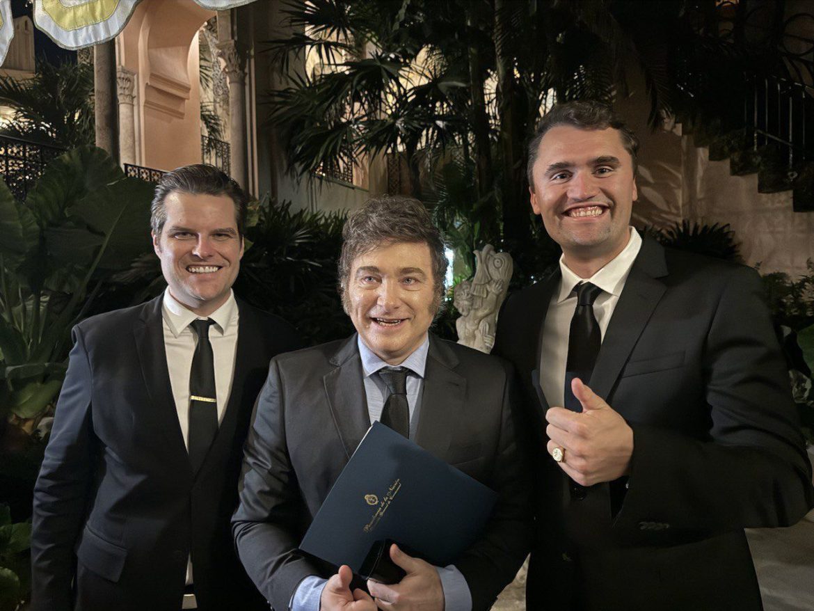Argentina's President Javier Milei with Charlie Kirk